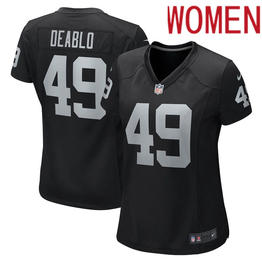 Women Oakland Raiders 49 Divine Deablo Nike Black Game NFL Jersey